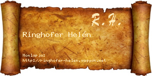 Ringhofer Helén névjegykártya